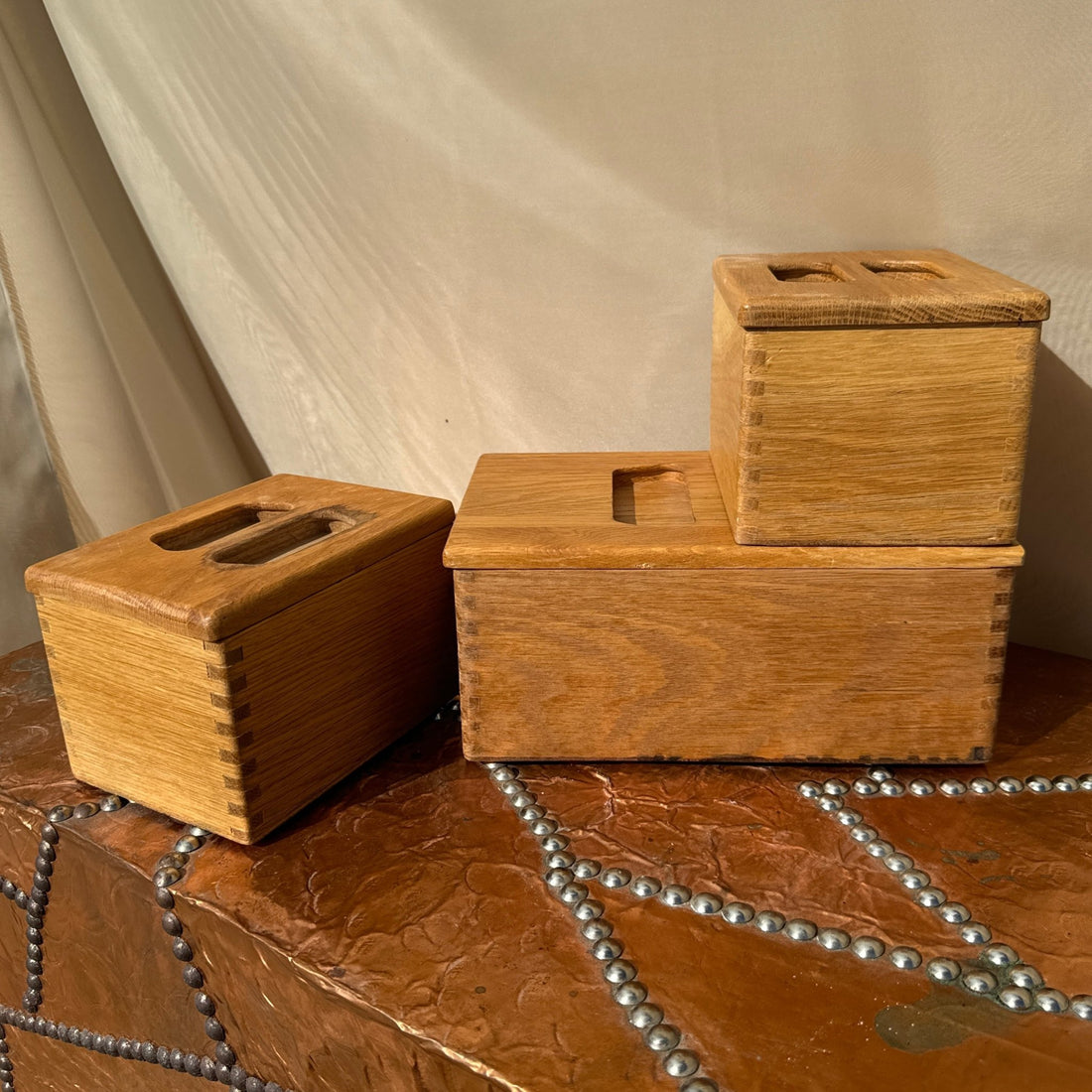 Postmodern Light Wood Trinket Boxes- Set of 3 - Monte Visión