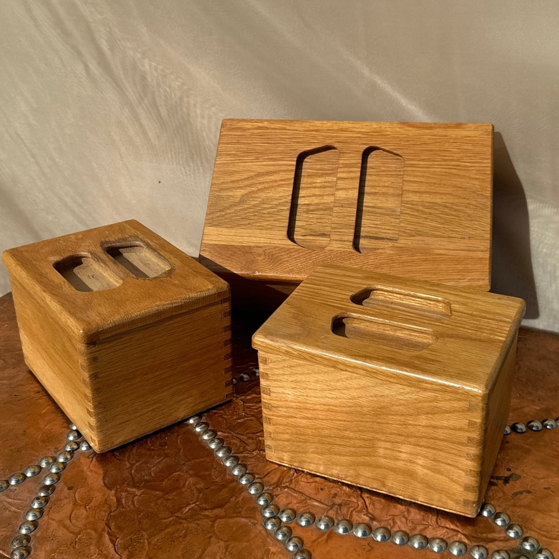 Postmodern Light Wood Trinket Boxes- Set of 3 - Monte Visión