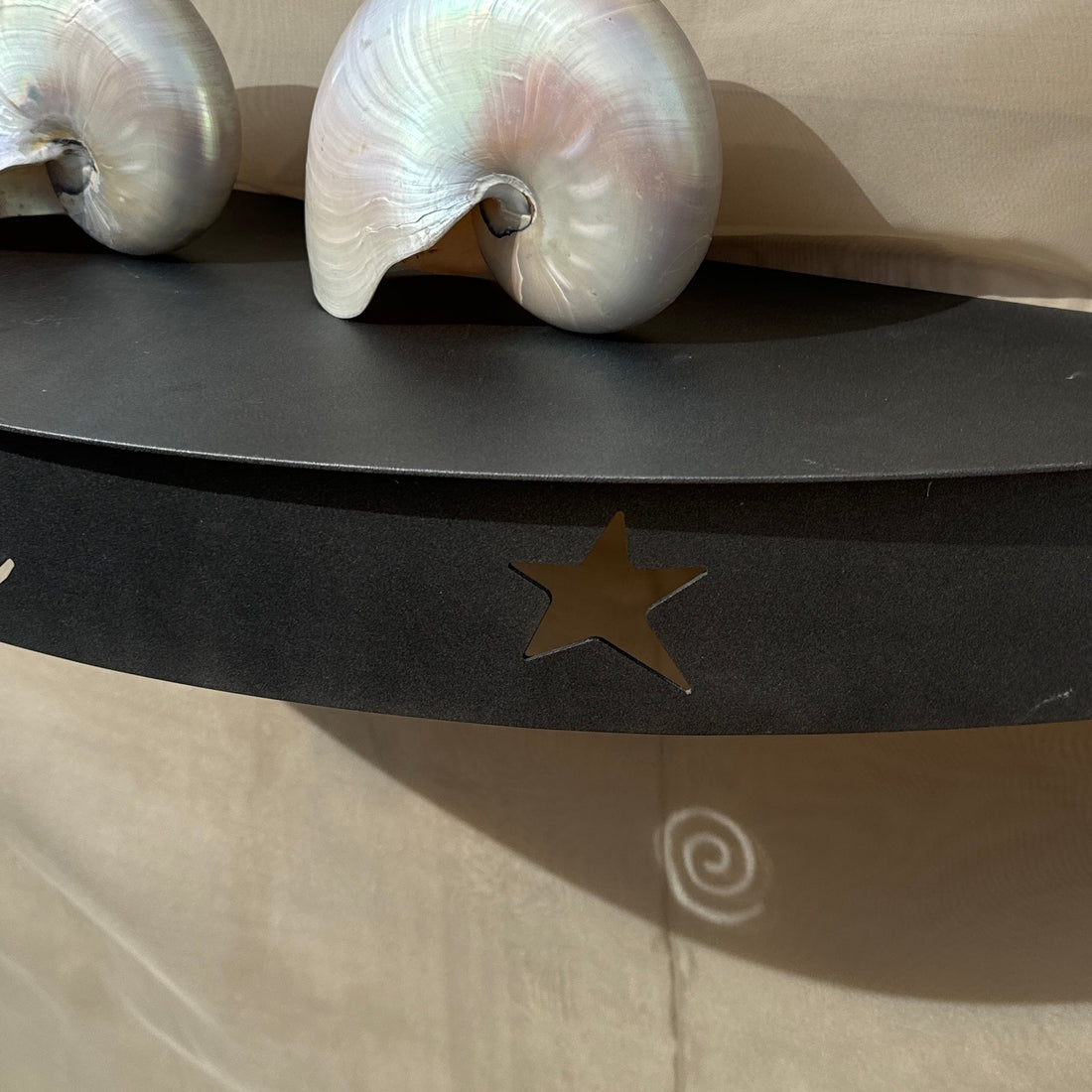 Postmodern Powdercoated Steel Star & Moon & Swirl Shelf - Monte Visión