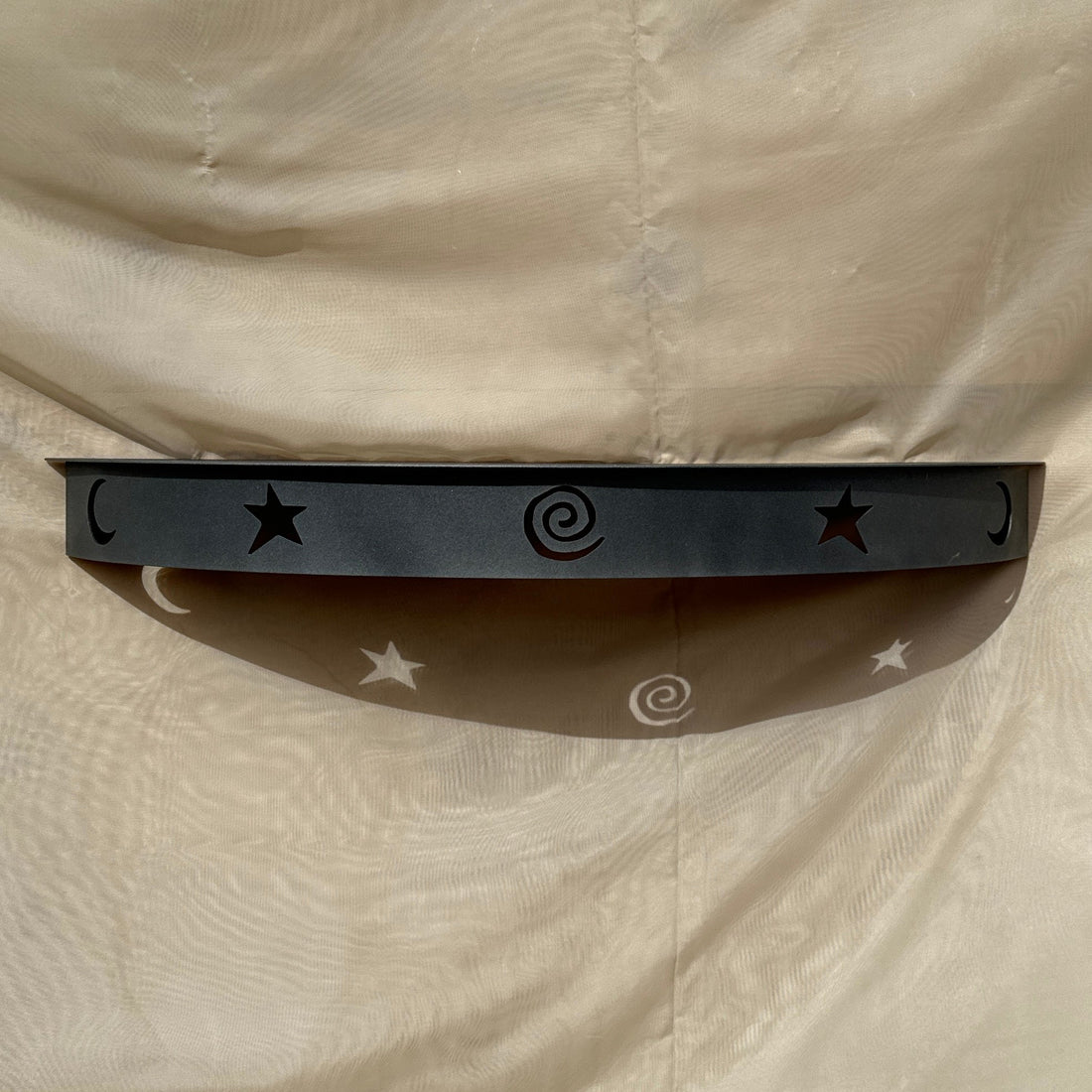 Postmodern Powdercoated Steel Star & Moon & Swirl Shelf - Monte Visión