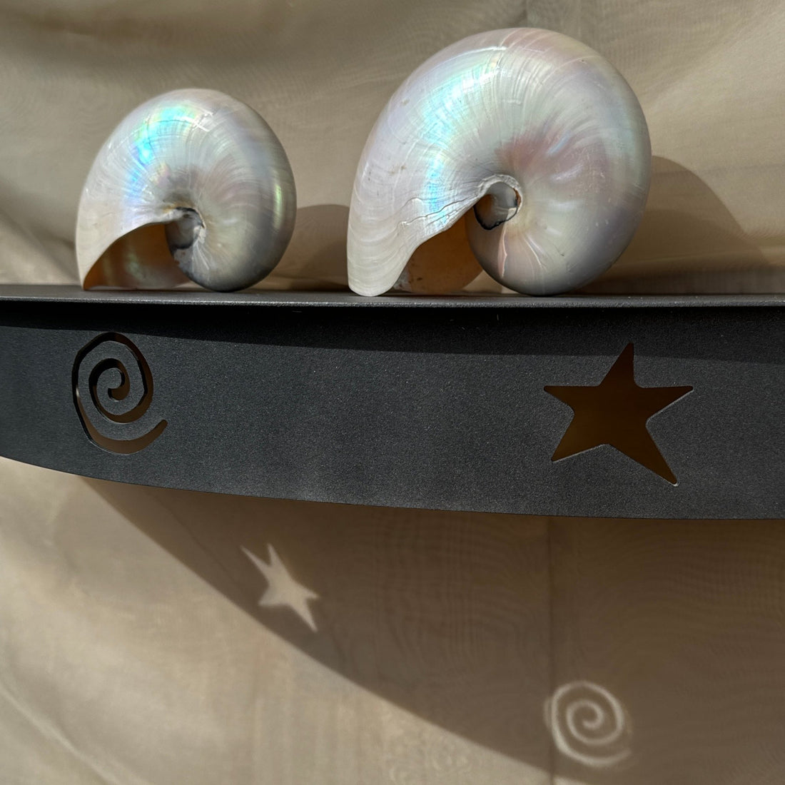 Postmodern Powdercoated Steel Star & Moon & Swirl Shelf - Monte Visión