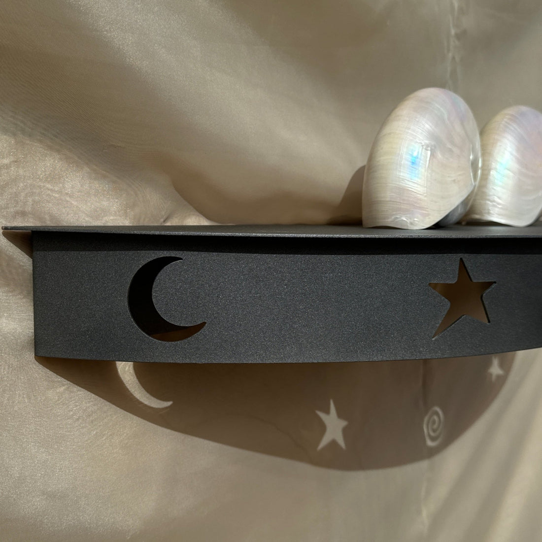 Postmodern Powdercoated Steel Star & Moon & Swirl Shelf - Monte Visión