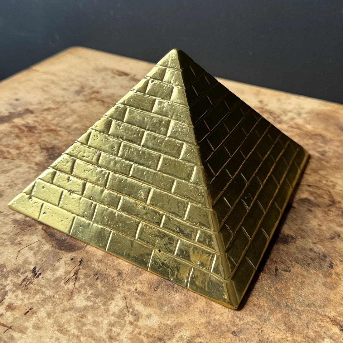 Postmodern Textured Brass Pyramid - Monte Visión