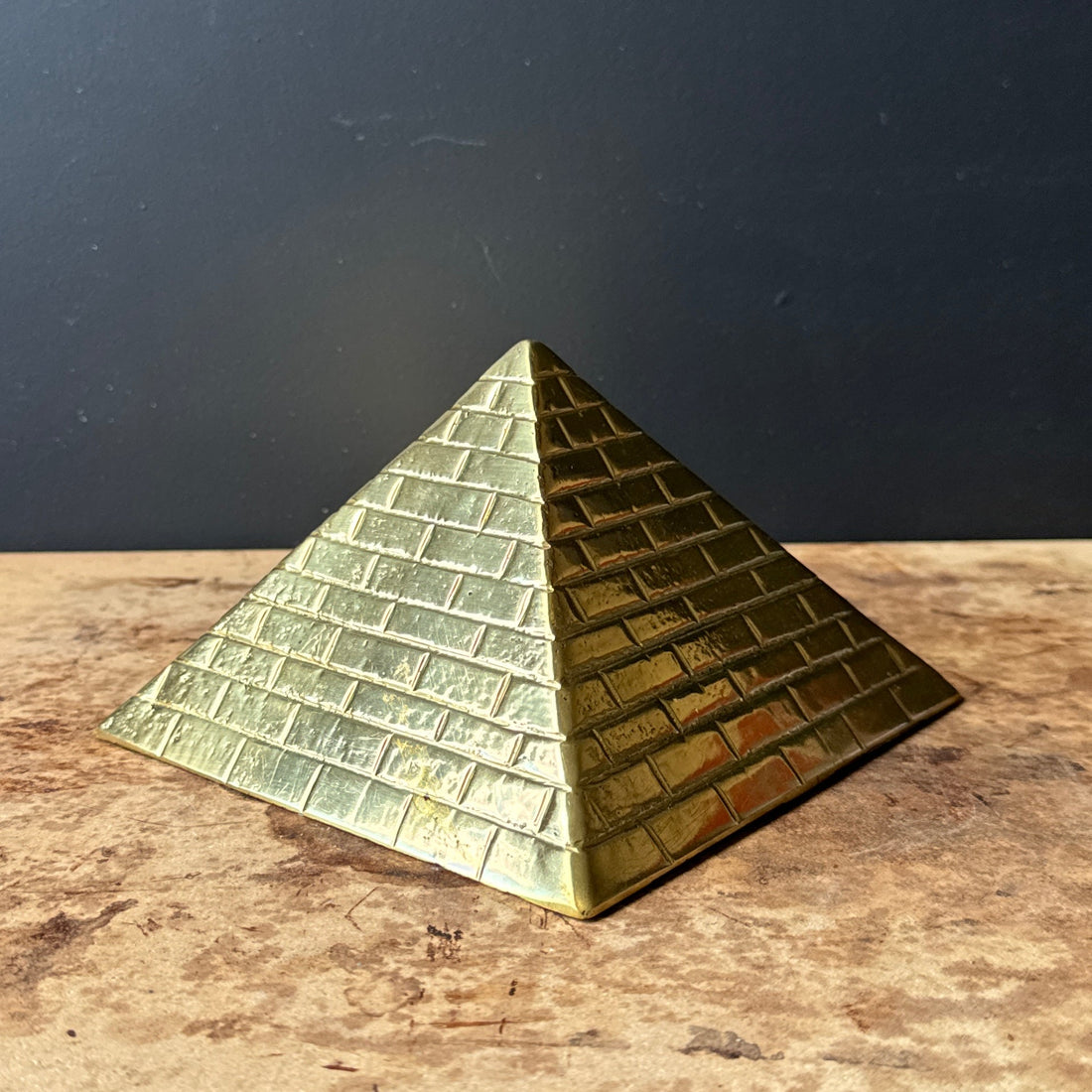 Postmodern Textured Brass Pyramid - Monte Visión