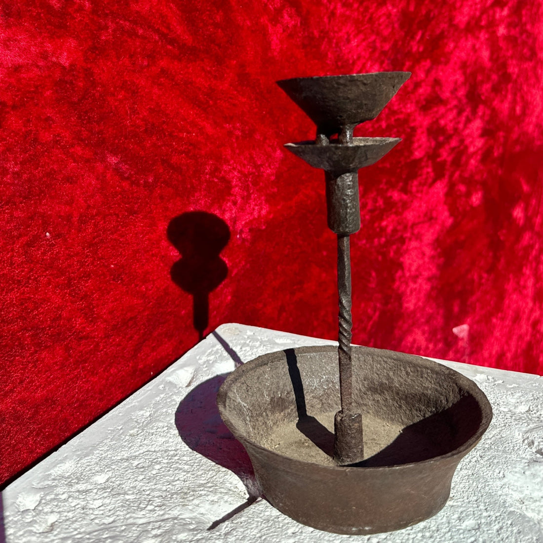 Single Antique Metal Candlestick - Monte Visión