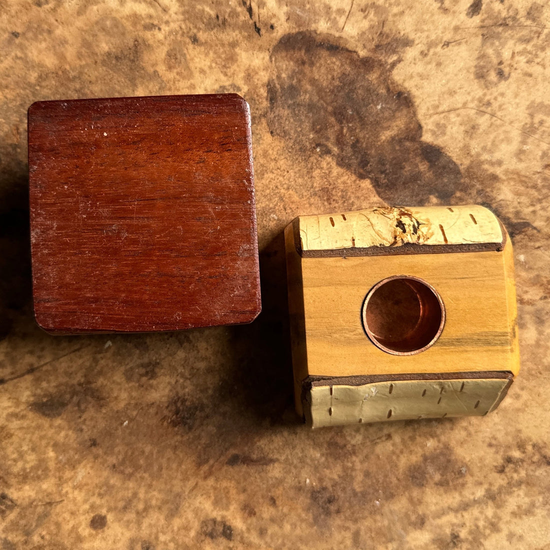 Vintage Birch Wood Candlesticks - Monte Visión