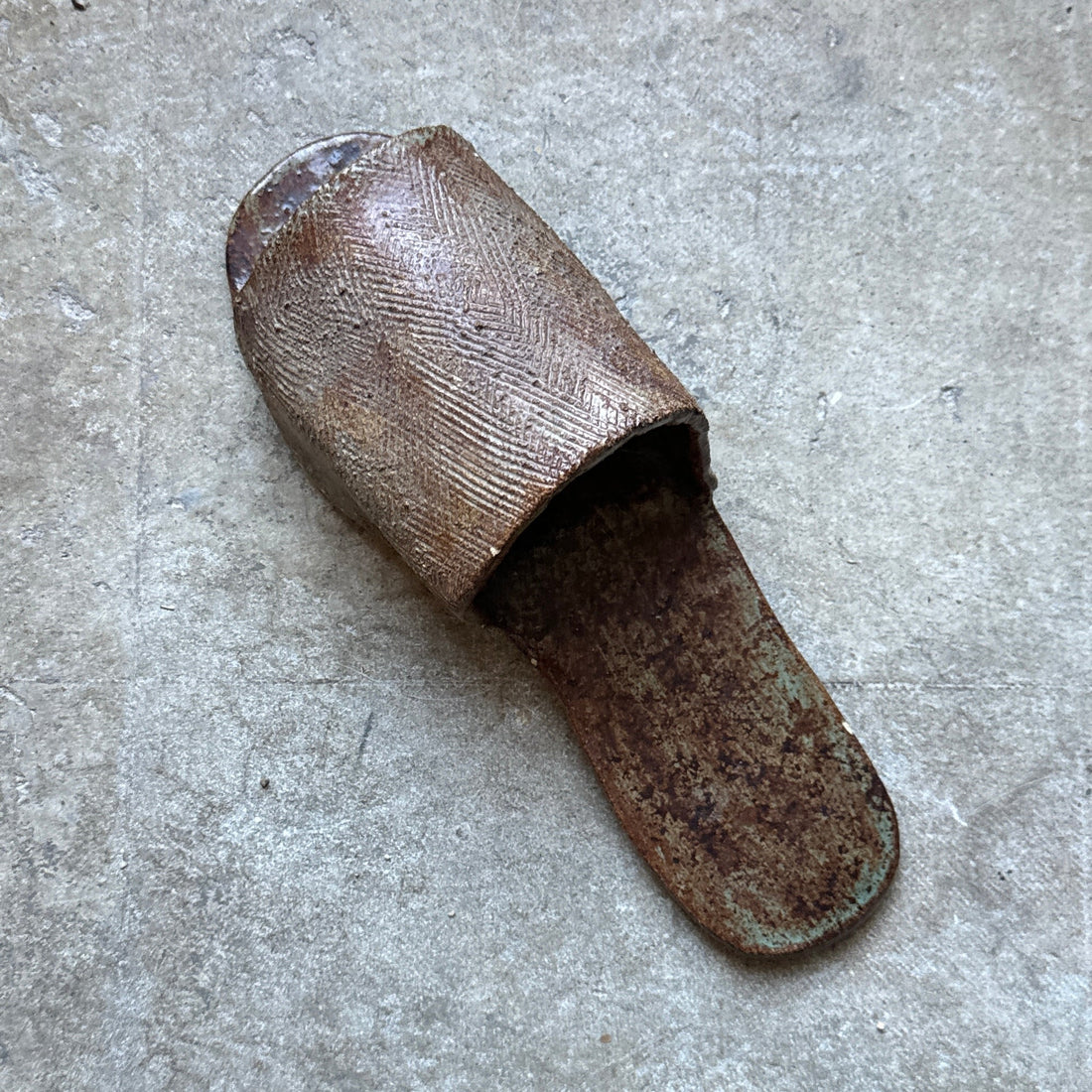 Vintage Brown Artist Made Ceramic Sandal - Monte Visión