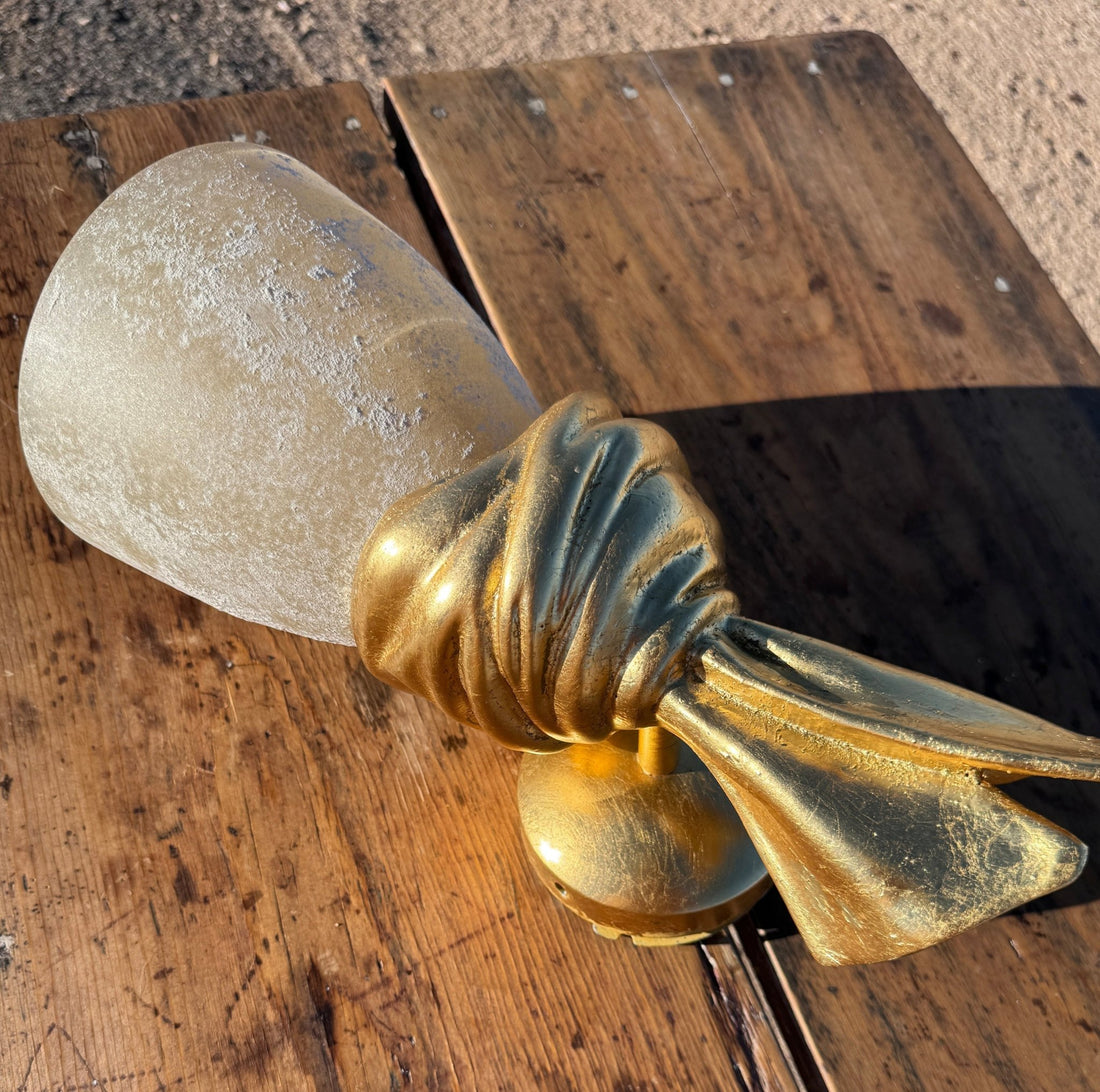 Vintage Italian Murano Glass & Gold Leaf Trompe L'Oeil Sash Single Sconce - Monte Visión