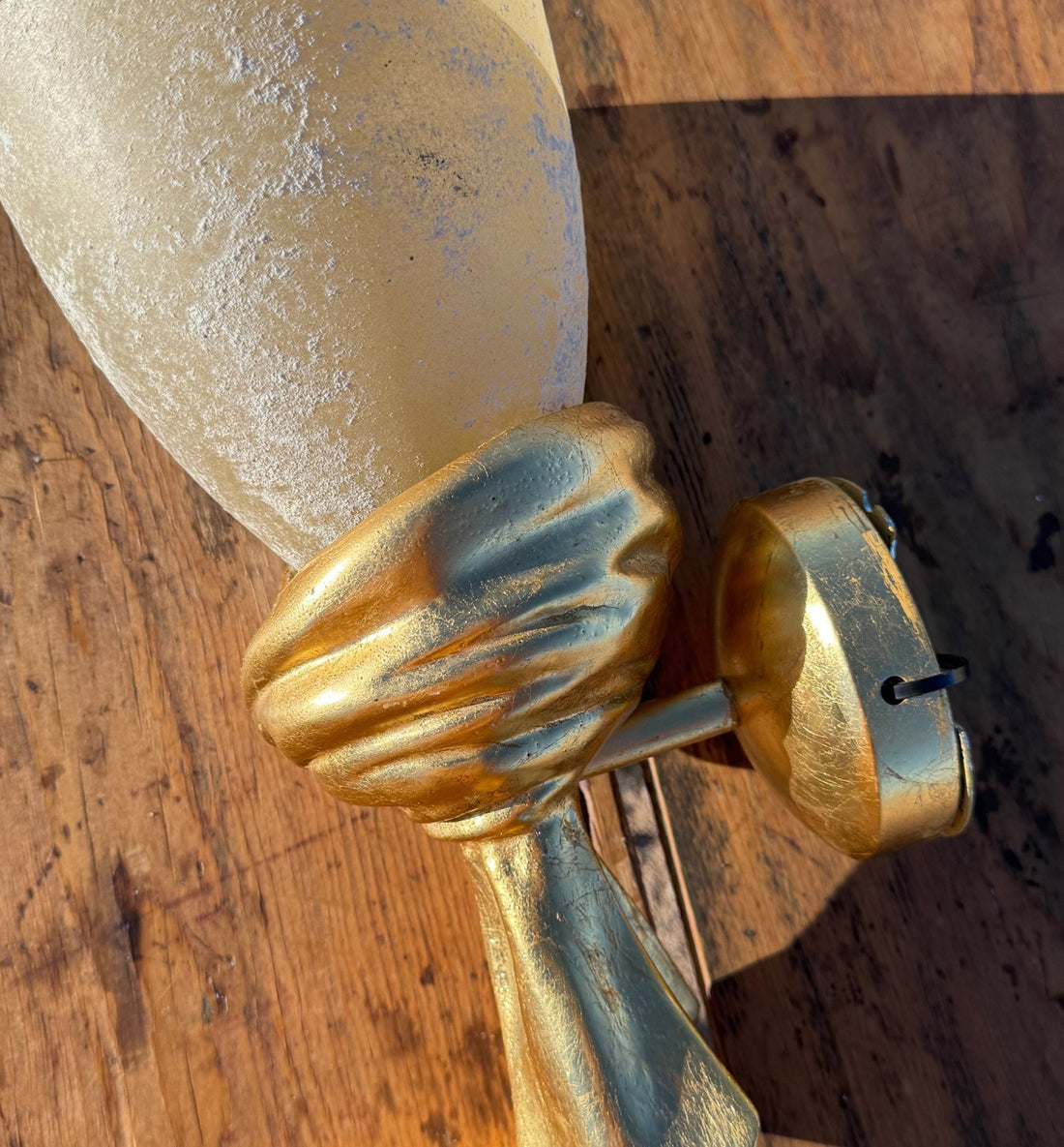 Vintage Italian Murano Glass & Gold Leaf Trompe L'Oeil Sash Single Sconce - Monte Visión