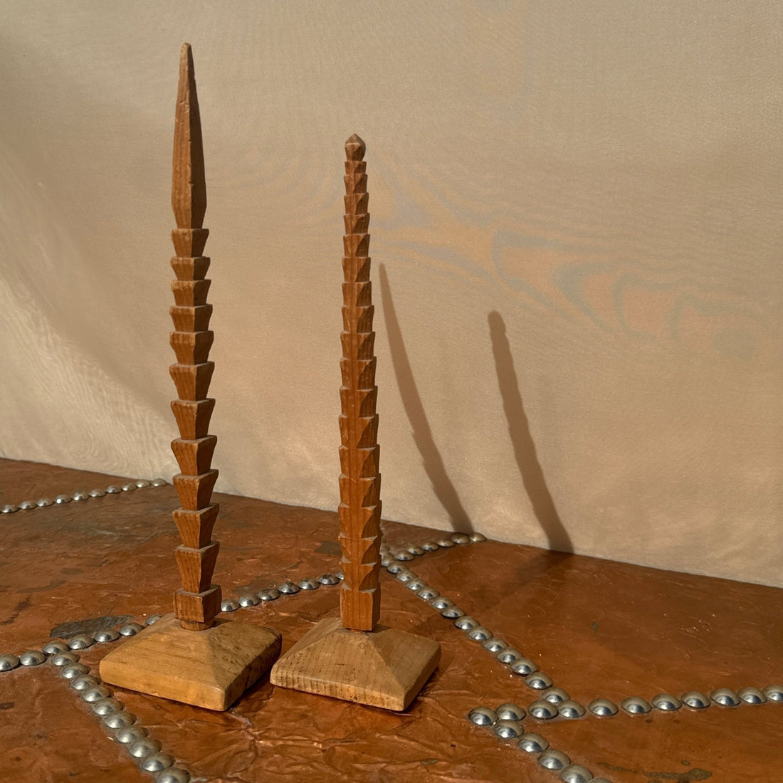 Vintage Tramp Folk Art Spires- Set of 2 - Monte Visión