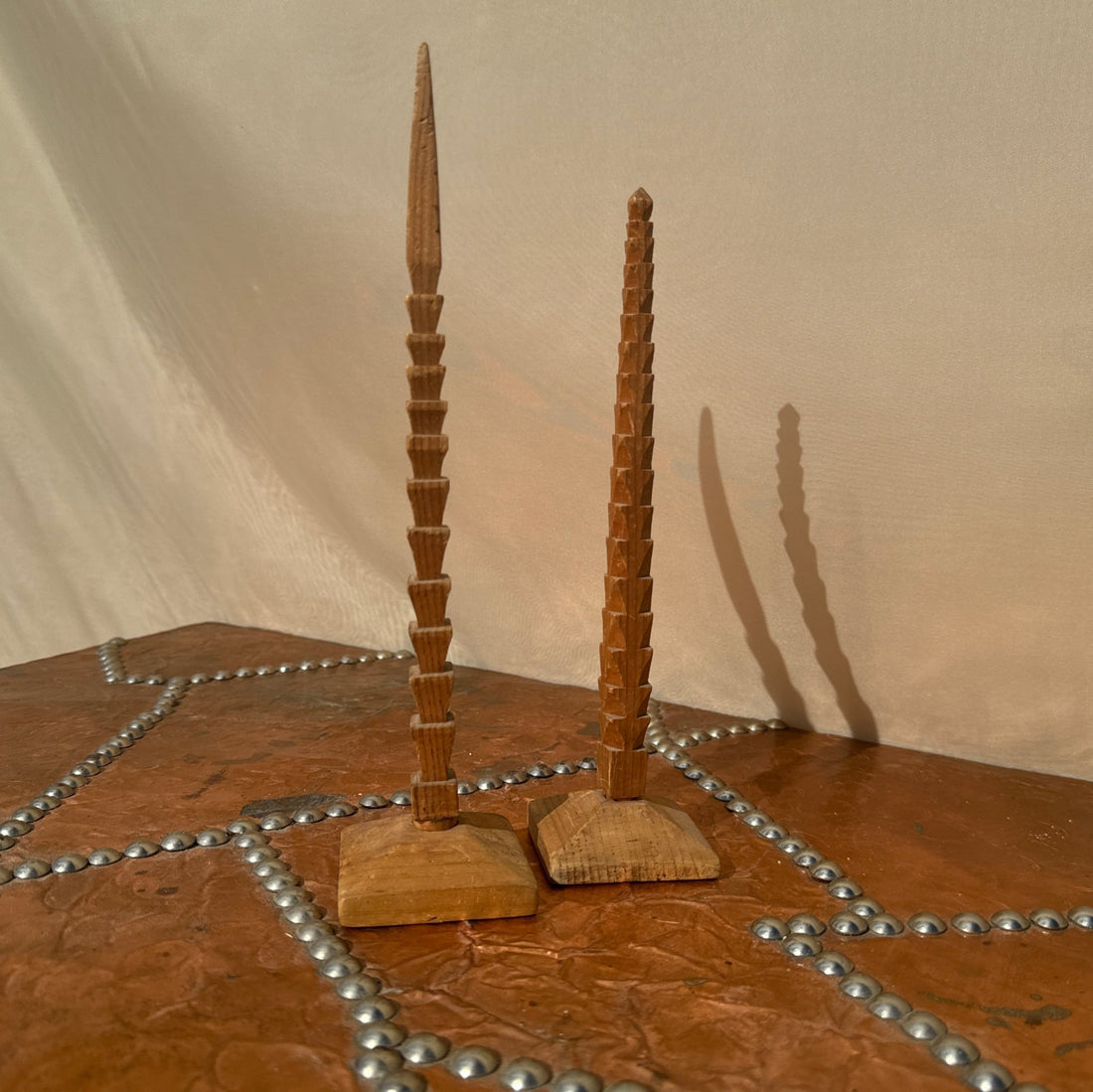 Vintage Tramp Folk Art Spires- Set of 2 - Monte Visión